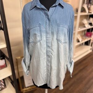 Multiples Blue Ombre Button Down Shirt